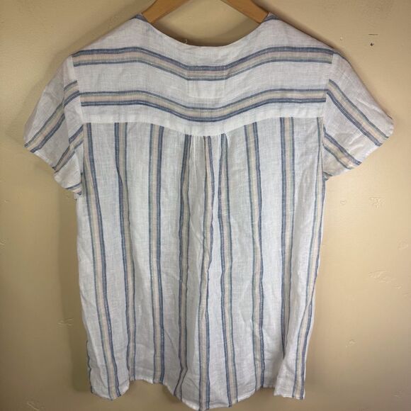 Rails Viera Top Ryland Stripe Size Small Linen Short Sleeve Comfy Top Summer - Picture 8 of 8